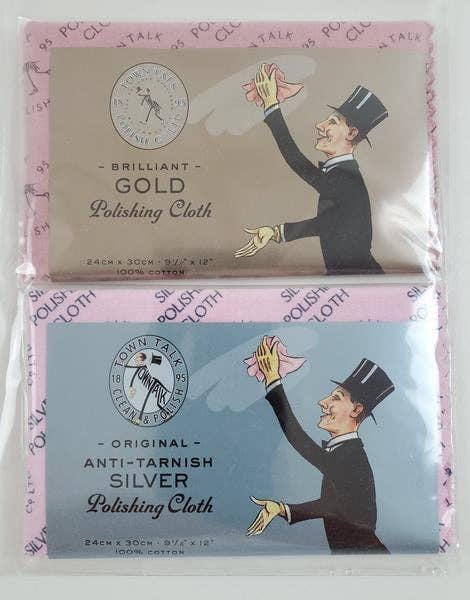 Town Talk Silver & Gold Polishing Cloth Set – 24 x 30 cm