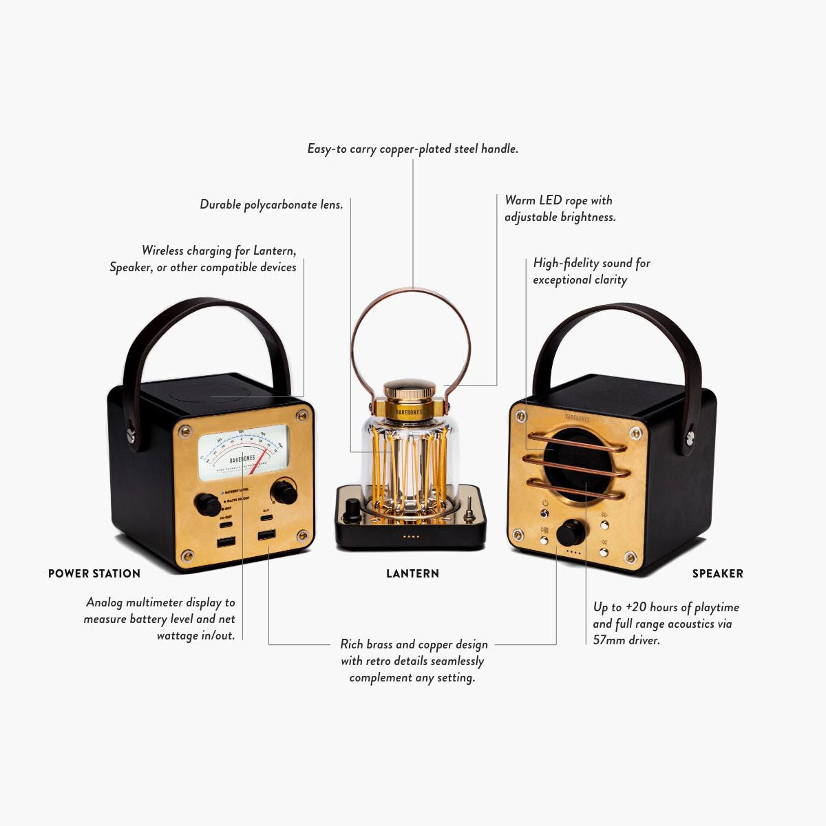①Block Tower Speaker②Block Tower Lantern Barebones Block Tower System | Light, Speaker & Power in One