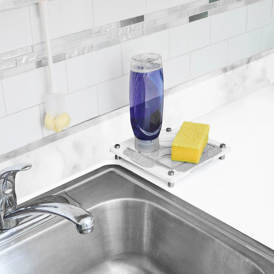 Core Home Diatomite Quick Dry Corner Sink Caddy – Natural Stone Organizer