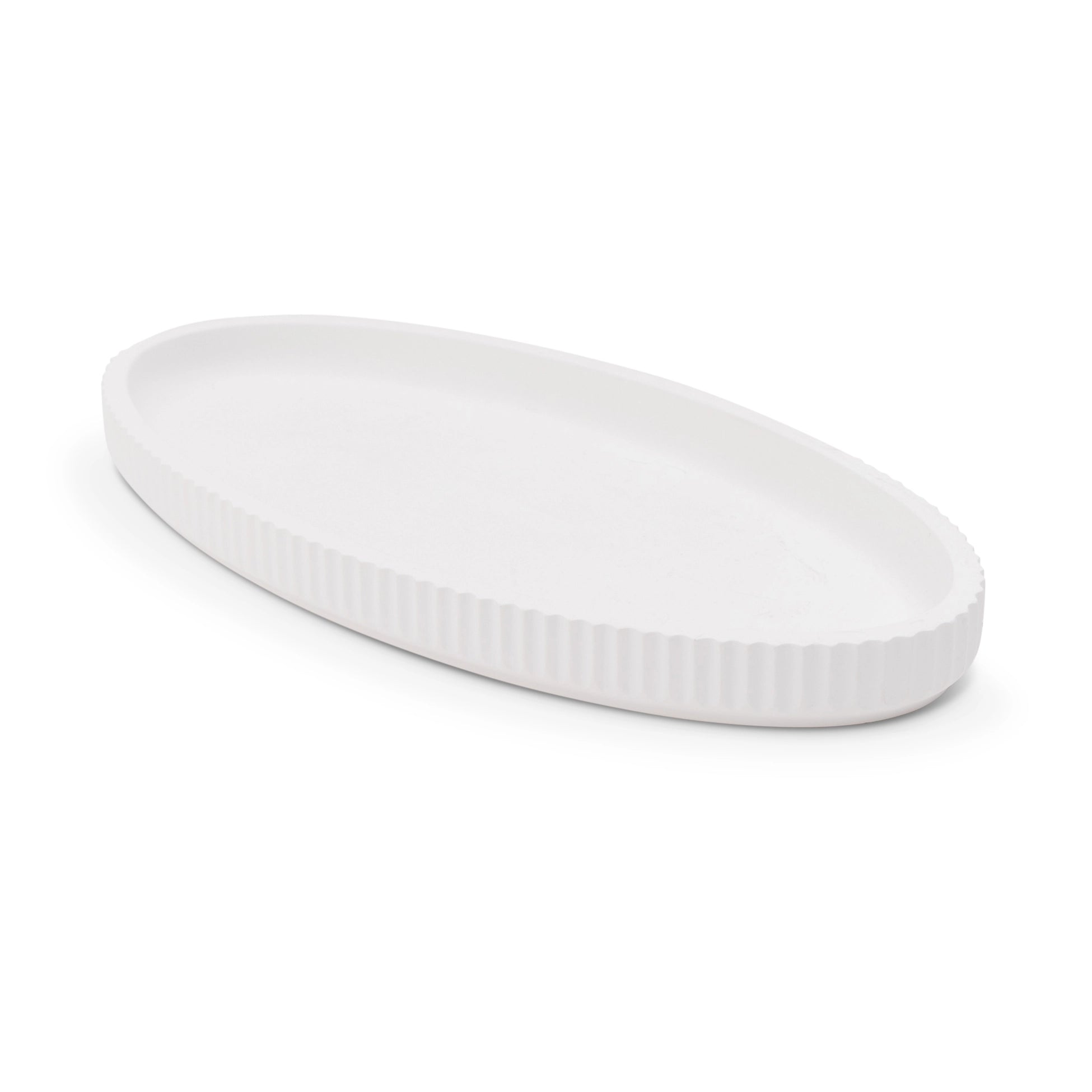 Core Home Diatomite Ribbed White Vanity Tray