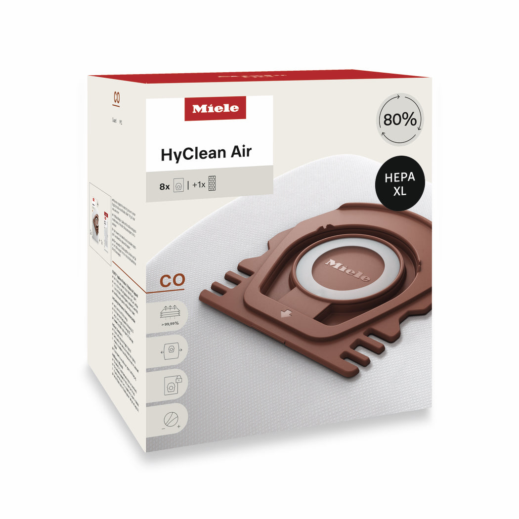 Miele CO HyClean HEPA XL Pack – 8 Bags + 1 HEPA Filter – All Things ...