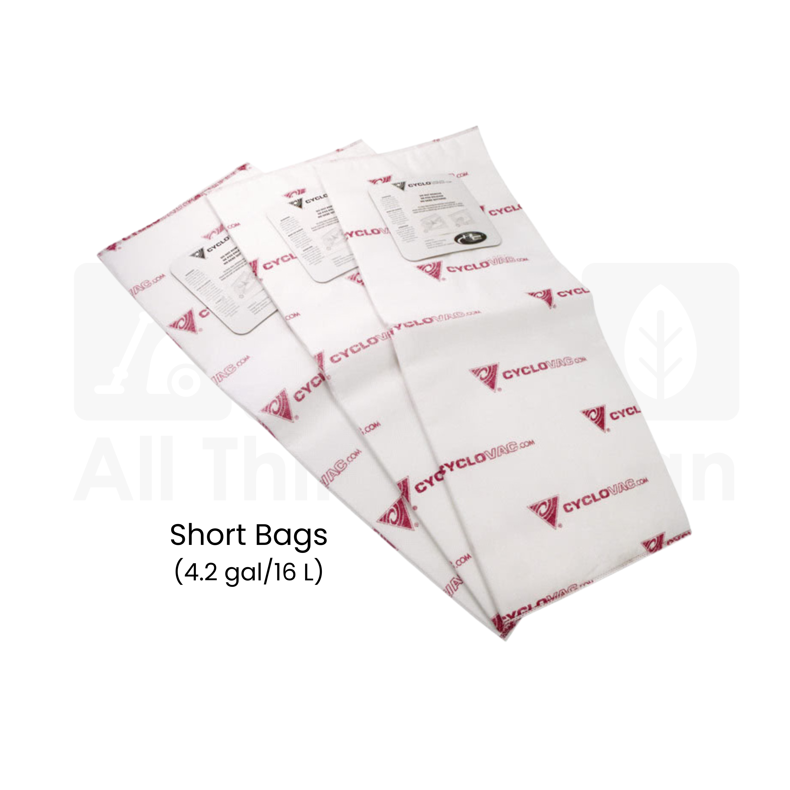 Cyclovac Heavy Duty Short Electrostatic Filter Bags – 3 Pack
