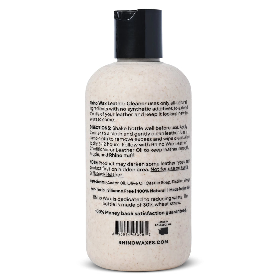 Rhino Wax Leather Cleaner - 8 oz Natural Leather Care