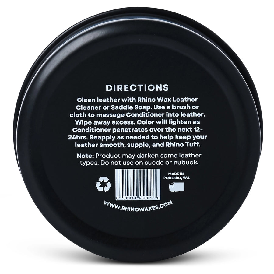 Rhino Wax Leather Conditioner – 4 oz Natural Leather Care