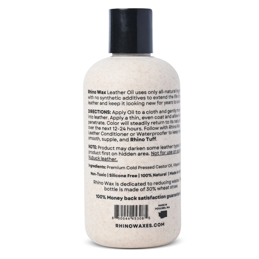 Rhino Wax Leather Oil – 8 oz Natural Leather Care
