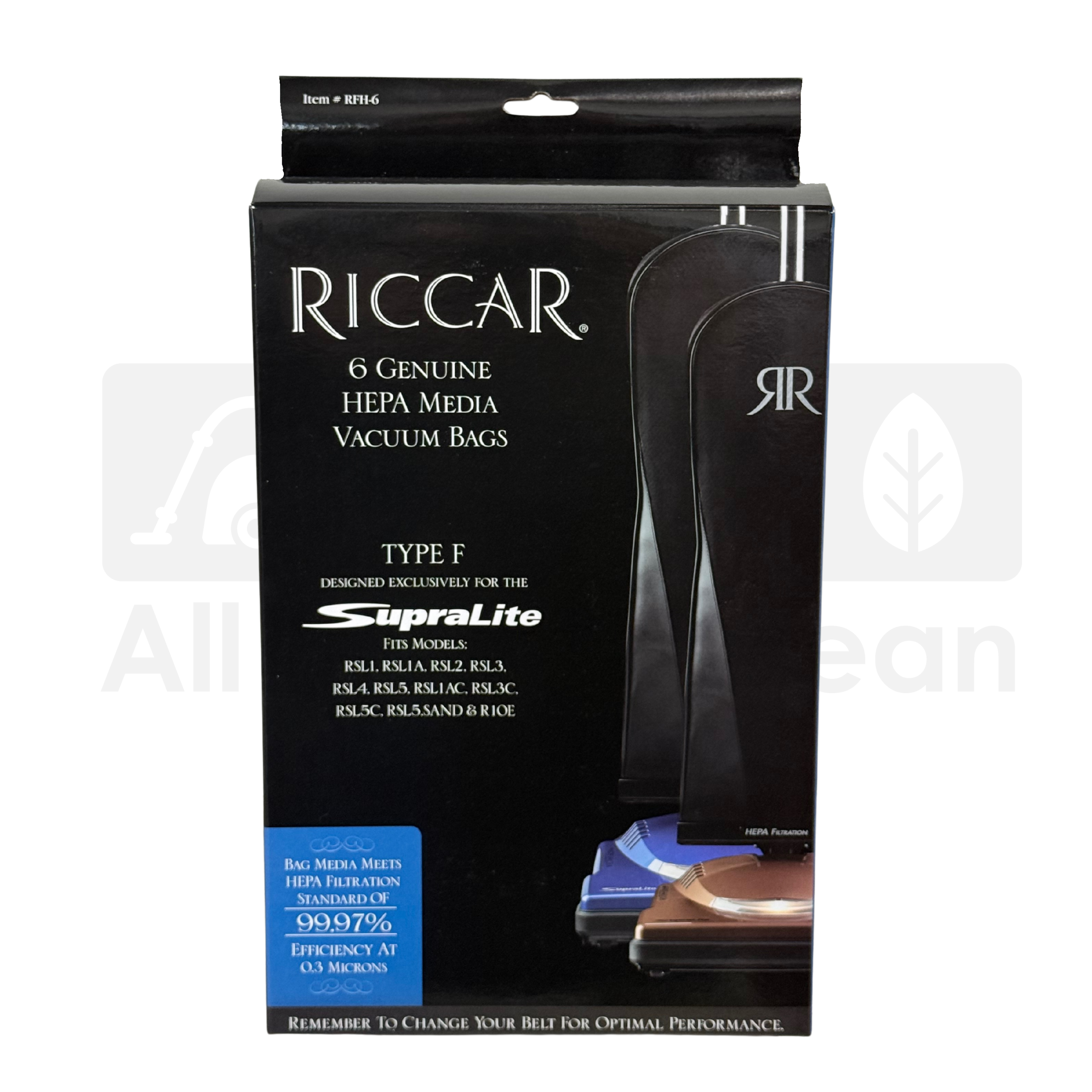 Riccar SupraLite Type F HEPA Media Bags