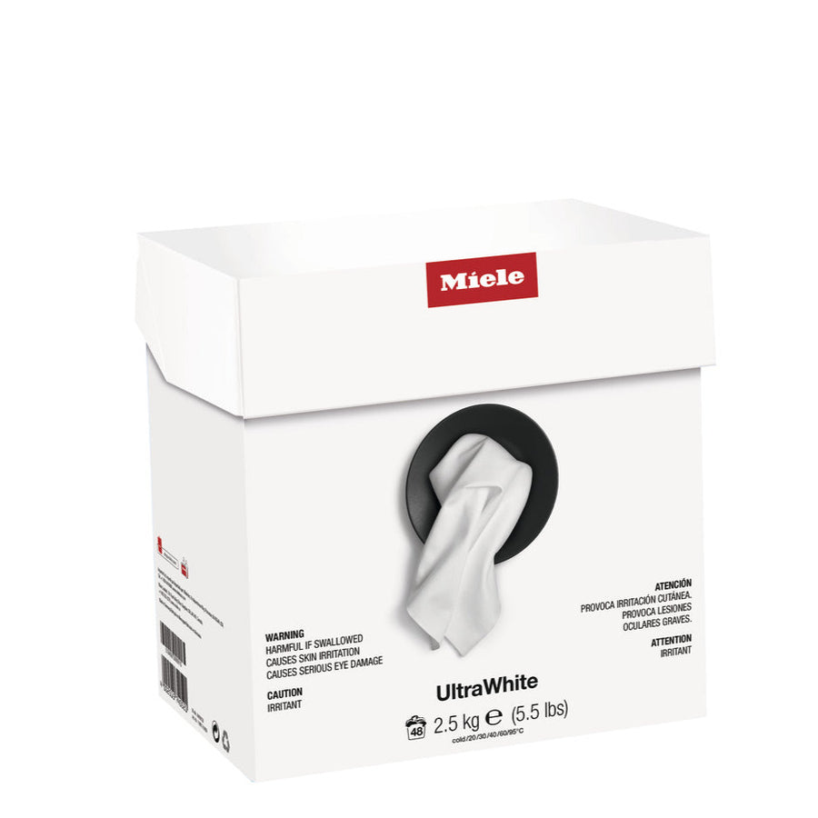 Miele UltraWhite product packaging on a white background