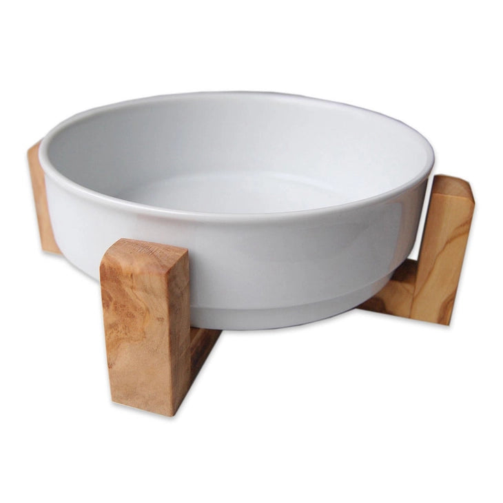 Olive Wood Dog Bowl